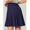 IUGA 20″ Knee Length Skort Golf Skirts for Women High Waisted Tennis Skirt Ruffle Skorts for Women with Pockets(Navy Blue)