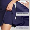 IUGA 20″ Knee Length Skort Golf Skirts for Women High Waisted Tennis Skirt Ruffle Skorts for Women with Pockets(Navy Blue)