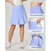 IUGA 20″ Knee Length Skort Golf Skirts for Women High Waisted Tennis Skirt Ruffle Skorts for Women with Pockets(Sky Blue)