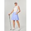 IUGA 20″ Knee Length Skort Golf Skirts for Women High Waisted Tennis Skirt Ruffle Skorts for Women with Pockets(Sky Blue)