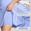 IUGA 20″ Knee Length Skort Golf Skirts for Women High Waisted Tennis Skirt Ruffle Skorts for Women with Pockets(Sky Blue)