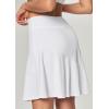 IUGA 20″ Knee Length Skort Golf Skirts for Women High Waisted Tennis Skirt Ruffle Skorts for Women with Pockets(White)