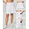 IUGA 20″ Knee Length Skort Golf Skirts for Women High Waisted Tennis Skirt Ruffle Skorts for Women with Pockets(White)