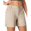 IUGA 5″ Hiking Golf Shorts with Pockets Quick Dry Womens Cargo Shorts Casual Summer Short(Khaki)