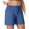 IUGA 5″ Hiking Golf Shorts with Pockets Quick Dry Womens Cargo Shorts Casual Summer Short(Steel Blue)