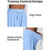 IUGA Athletic Shorts for Women High Waisted Butterfly Shorts Flowy Running Workout Tennis Skorts with Pockets Preppy Clothes(Aqua Blue)