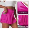 IUGA Athletic Shorts for Women High Waisted Butterfly Shorts Flowy Running Workout Tennis Skorts with Pockets Preppy Clothes(Hot Pink)