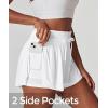 IUGA Athletic Shorts for Women High Waisted Butterfly Shorts Flowy Running Workout Tennis Skorts with Pockets Preppy Clothes(White)