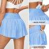 IUGA Athletic Shorts for Women High Waisted Workout Running Shorts Crossover Flowy Butterfly Preppy Clothes Skorts for Woman(Aqua Blue)