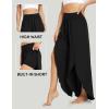 IUGA Flowy Pants for Women Wide Leg High Waisted Palazzo Boho Beach Harem Pants for Casual Dance Summer(Black)