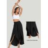 IUGA Flowy Pants for Women Wide Leg High Waisted Palazzo Boho Beach Harem Pants for Casual Dance Summer(Black)