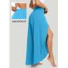 IUGA Flowy Pants for Women Wide Leg High Waisted Palazzo Boho Beach Harem Pants for Casual Dance Summer(Bright Blue)