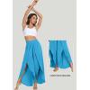 IUGA Flowy Pants for Women Wide Leg High Waisted Palazzo Boho Beach Harem Pants for Casual Dance Summer(Bright Blue)