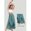 IUGA Flowy Pants for Women Wide Leg High Waisted Palazzo Boho Beach Harem Pants for Casual Dance Summer(Green)