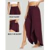 IUGA Flowy Pants for Women Wide Leg High Waisted Palazzo Boho Beach Harem Pants for Casual Dance Summer(Maroon)
