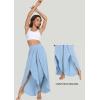 IUGA Flowy Pants for Women Wide Leg High Waisted Palazzo Boho Beach Harem Pants for Casual Dance Summer(Sky Blue)