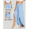 IUGA Flowy Pants for Women Wide Leg High Waisted Palazzo Boho Beach Harem Pants for Casual Dance Summer(Sky Blue)