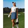 IUGA High Waist Golf Skirt with 5 Pockets Skorts for Woman Athletic Tennis Skirt for Workout Casual(Blue)