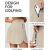 IUGA High Waist Golf Skirt with 5 Pockets Skorts for Woman Athletic Tennis Skirt for Workout Casual(Khaki)