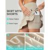 IUGA High Waist Golf Skirt with 5 Pockets Skorts for Woman Athletic Tennis Skirt for Workout Casual(Khaki)