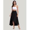 IUGA High Waist Maxi Skirt with Slit Ruffle Wrap Skirt Trendy Flowy Skirts for Women Long Skirts with Shorts Underneath(Black)