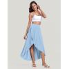 IUGA High Waist Maxi Skirt with Slit Ruffle Wrap Skirt Trendy Flowy Skirts for Women Long Skirts with Shorts Underneath(Blue)
