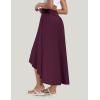 IUGA High Waist Maxi Skirt with Slit Ruffle Wrap Skirt Trendy Flowy Skirts for Women Long Skirts with Shorts Underneath(Maroon)