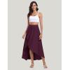 IUGA High Waist Maxi Skirt with Slit Ruffle Wrap Skirt Trendy Flowy Skirts for Women Long Skirts with Shorts Underneath(Maroon)
