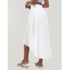 IUGA High Waist Maxi Skirt with Slit Ruffle Wrap Skirt Trendy Flowy Skirts for Women Long Skirts with Shorts Underneath(White)