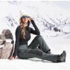 IUGA Snow Pants Womens Ski Hiking Pants Waterproof Outdoor Insulated Softshell Winter Fleece Lined Snowboard Pants 4 Pockets(Grey)