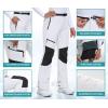 IUGA Snow Pants Womens Ski Hiking Pants Waterproof Outdoor Insulated Softshell Winter Fleece Lined Snowboard Pants 4 Pockets(White)