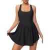 IUGA Tennis Dress with Built in Shorts and Bra Adjustable Straps Athletic Dress for Women Summer Golf Active Workout Dress(Black)