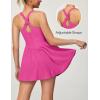 IUGA Tennis Dress with Built in Shorts and Bra Adjustable Straps Athletic Dress for Women Summer Golf Active Workout Dress(Hot Pink)