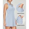 IUGA Tennis Dresses for Women Golf Dress with Shorts Underneath Built-in Bra Workout Exercise Athletic Dress with Pockets(Aqua Blue)