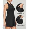 IUGA Tennis Dresses for Women Golf Dress with Shorts Underneath Built-in Bra Workout Exercise Athletic Dress with Pockets(Black)