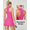 IUGA Tennis Dresses for Women Golf Dress with Shorts Underneath Built-in Bra Workout Exercise Athletic Dress with Pockets(Neon Pink)