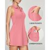 IUGA Tennis Dresses for Women Golf Dress with Shorts Underneath Built-in Bra Workout Exercise Athletic Dress with Pockets(Pink)