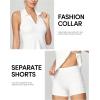 IUGA Tennis Dresses for Women Golf Dress with Shorts Underneath Built-in Bra Workout Exercise Athletic Dress with Pockets(White)