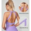 IUGA Womens Tennis Dress with Built in Shorts & Bra Athletic Dress for Women Cut Out Twisted Golf Workout Dress with Pockets(Lavender)