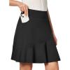 IUGA 20″ Knee Length Skort Golf Skirts for Women High Waisted Tennis Skirt Ruffle Skorts for Women with Pockets(Black)