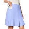 IUGA 20″ Knee Length Skort Golf Skirts for Women High Waisted Tennis Skirt Ruffle Skorts for Women with Pockets(Sky Blue)