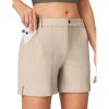 IUGA 5″ Hiking Golf Shorts with Pockets Quick Dry Womens Cargo Shorts Casual Summer Short(Khaki)
