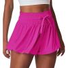 IUGA Athletic Shorts for Women High Waisted Butterfly Shorts Flowy Running Workout Tennis Skorts with Pockets Preppy Clothes(Hot Pink)