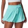 IUGA Athletic Shorts for Women High Waisted Butterfly Shorts Flowy Running Workout Tennis Skorts with Pockets Preppy Clothes(Mint Green)