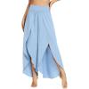 IUGA Flowy Pants for Women Wide Leg High Waisted Palazzo Boho Beach Harem Pants for Casual Dance Summer(Sky Blue)