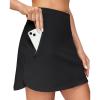 IUGA High Waist Golf Skirt with 5 Pockets Skorts for Woman Athletic Tennis Skirt for Workout Casual(Black)