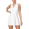 IUGA Tennis Dresses for Women Golf Dress with Shorts Underneath Built-in Bra Workout Exercise Athletic Dress with Pockets(White)