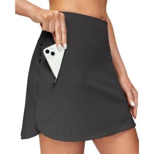 IUGA High Waist Golf Skirt with 5 Pockets Skorts for Woman Athletic Tennis Skirt for Workout Casual(Dark Grey)