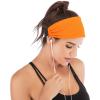 IUGA Adjustable Headbands for Women Non Slip Stretchy Workout Sweatbands for Sports Yoga Fitness Running Hairbands Bike Helmet Friendly Fits All Women & Men(ORANGE NEW)