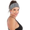 IUGA Adjustable Headbands for Women Non Slip Stretchy Workout Sweatbands for Sports Yoga Fitness Running Hairbands Bike Helmet Friendly Fits All Women & Men(SPACE DYE GRAY NEW)